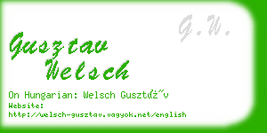 gusztav welsch business card